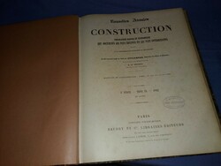 Antique 1892. Architectural engineering book, textbook book in beautiful condition in French a/3 sheets