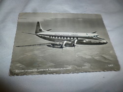 Old British Airways propeller plane postcard