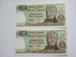 Unc 50 Pesos Argentína 1985  !! Sorkövető !!