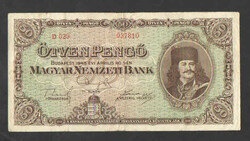 50 Pengő 1945. F +! Nice banknote !!