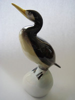 Old raven house porcelain bird cormorant figurine