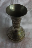 Indian - marked, numbered silver plated copper vase