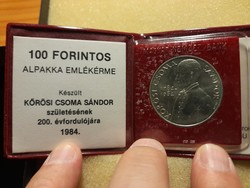 Kőrösi Csoma Sándor  100ft 1984 MNB tokban  (posta van)  !