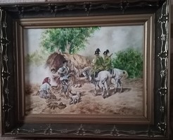Horsemen, gendarmes, oil on canvas. 3