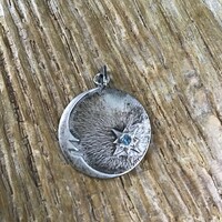 Antik ezüst medál akvamarinnal