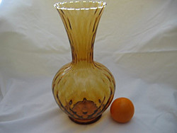 Art deco amber, wavy, handcrafted vase