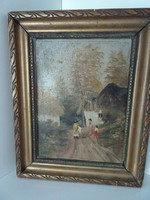 E. Wéber szignóval olaj festmény fára.