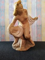 Terracotta female nude lamp