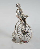 Ezüst "Penny-farthing" biciklis állvánnyal  ﻿