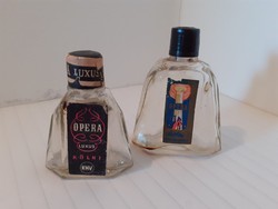 Régi kölnis palack 1962 címkés Opera Luxus KHV parfümös üveg 2 db