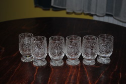 New, 6 crystal stamped glasses