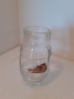 Old Warhanek Mustard Bottle Small Dimpled Striped Bottle