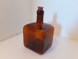 Régi likőrös palack Gschwindt Budapest domború feliratos italos üveg