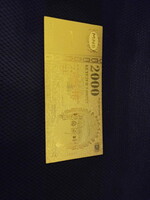 Millennium 2000 HUF banknote with 2000 unc gold metal thread