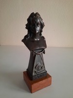 Schiller statue, patinated pewter on a marble base