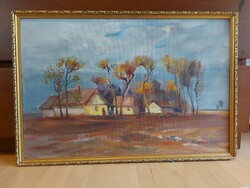 Painting by Sándor Tóth, oil, wood fiber, beautiful frame, unopened!