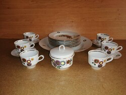 Retro GDR porcelain cookie coffee set small plate serving coffee cup sugar holder (b)