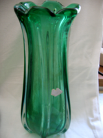 Retro green murano vase