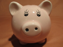 Pink ceramic pig bush