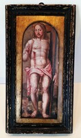 A very old (baroque?) wooden picture of a saint