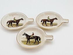 Sandland lovas angol fajansz hamuzós tálak, 3 darab egyben