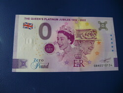 Great Britain / English 0 pound / zero pound 2022 Queen Elizabeth II 70th Year! Rare commemorative coin! Ouch!