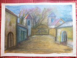 Andea Szakács artistic study drawing (pastel) - unframed, signed!