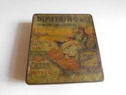 Dimitrino antik litografált fém cigarettás doboz