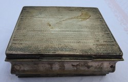 Antique silver-plated art deco box - gift box - lined with wood inside