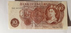 Tíz shillinges forgalomból kivont bankjegy Nagy Britannia