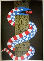 CIA - USA - Laosz, Indonézia, kongó stb plakát- 1980-es évek offset print - Kemény Éva