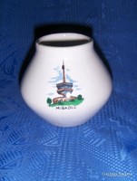 Bodrogkeresztúr ceramic Miskolc memorial vase 9 cm (12/d)