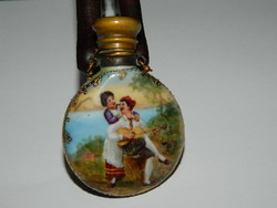 Antik szecessziós porcelán parfümös üveg függő