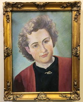 Female portrait, oil on cardboard