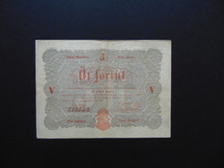 Kossuth bankó 5 forint 1848 piros betű  02