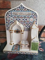 Iszlám vallású meseszép porcelán asztal-fali dísz 24.5 cm