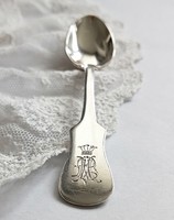 Antik ezüst nemesi monogrammos koronás kiskanál 12cm