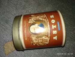 Astor filter dohányos pléh doboz, szivarkás cigarettás fém doboz
