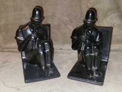 Pair of Gorka gauze art deco flutist bookends