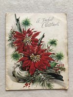 Régi, glitteres Karácsonyi grafikus képeslap, üdvözlőlap -  CANADA       -  nagy méretű !!