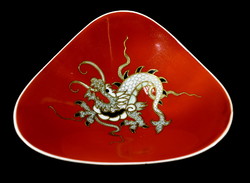 Wallendorf porcelain bowl with relief gilded dragon pattern