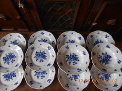 Zsolnay blue rose pattern plate set