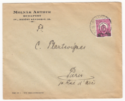 Molnár Arthur Budapest IV., Petőfi Sándor u. 18-ból 1931-ben Párizsba küldött levele