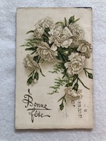 Antique, old floral litho postcard