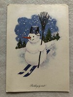 Postatiszta   Újévi   képeslap  - Kecskeméty Károly rajz