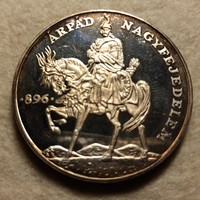 Grand Duke Árpád 896 commemorative medal silver-plated bronze. PP (42mm) mail is available !!!
