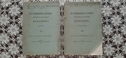 Cardinal József Dr. Samassa, Archbishop of Eger's speeches i and ii. Volume from 1912, Eger book printing house