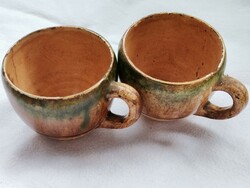 Art deco ceramic mug, 2-piece mug with handle, ceramic coffee cup, double mug