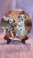 Dalmatian dog porcelain plate, decorative plate (l2981)