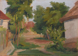 Illés Jenő Edvi: summer street (reproduced painting)
